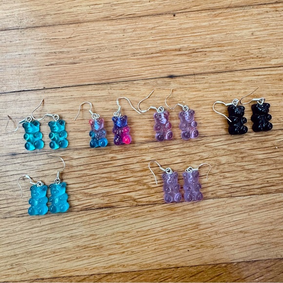 .925 STERLING SILVER Gummy Bear earrings - Picture 5 of 5